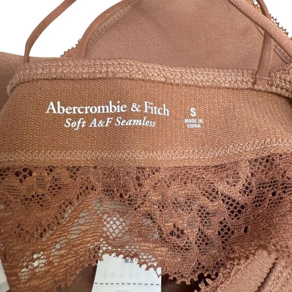 Abercrombie & Fitch Bra Size Small Bralette Brown Lace Racer Back NWOT - Picture 4 of 7